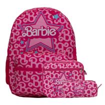 Kit Mochila Infantil Feminina Escolar Barbie Juvenil Costas