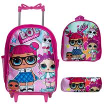 Kit Mochila Infantil Feminina LOL Surprise Passeio Rodinha