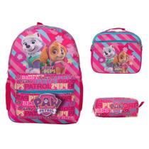 Kit Mochila Infantil Feminina Patrulha Canina Costas Juvenil