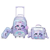 Kit Mochila Infantil Feminina Reforçada Espaçosa
