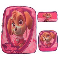 Kit Mochila Infantil Feminina Skye Patrulha Canina 3 Pçs