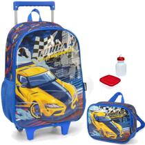 Kit Mochila Infantil Força 4 Rodinhas Tam G Com Lancheira Térmica