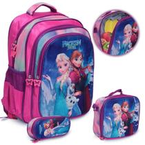 Kit Mochila Infantil Frozen Costas Lancheira Térmica Grande Kit Mochila Infantil Frozen Costas Lancheira Térmica Grande