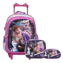 Kit Mochila Infantil Frozen Rodinhas + Lancheira Térmica