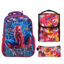 Kit Mochila Infantil G Homem Aranha Creche Passeio Costas