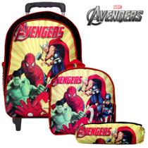 Kit Mochila Infantil G Rodinha Menino Vingadores Toys 2U