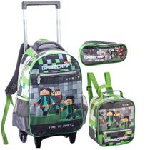 Kit Mochila Infantil Gamecraft com Lancheira Estojo 16"Rodas