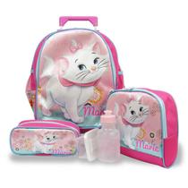 Kit Mochila Infantil Gatinha Marie Tam G Rodinhas