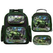 Kit Mochila Infantil Grande Incrivel Hulk c/ Lancheira Costa