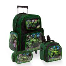 Kit Mochila Infantil Grande Menino Hulk Rodinhas Chenson