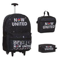 Kit Mochila Infantil Grande Now United Rodinha Reforçada