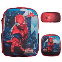 Kit Mochila Infantil Grande Spider Man Com Lancheira Costa