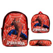 Kit Mochila Infantil Grande Spider Man Creche Passeio Costas Kit Mochila Infantil Grande Spider Man Creche Passeio Costas