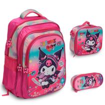 Kit Mochila Infantil Hello Kitty Lancheira Térmica Estojo