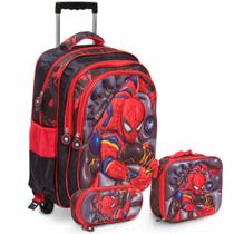 Kit Mochila Infantil Homem Aranha Carrinho 3D Creche