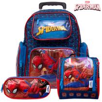 Kit Mochila Infantil Homem Aranha Menino de Rodinha Toys 2U