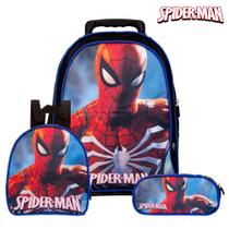 Kit Mochila Infantil Homem Aranha Vingadores Masculina Rodas