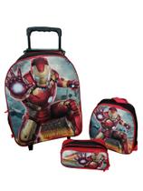 Kit Mochila Infantil Homem De Ferro Iron Man Preto