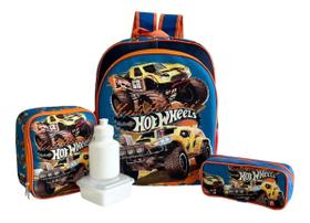 Kit Mochila Infantil Hot Wheels Monster Truck Costas Tam M F5