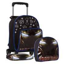 Kit Mochila Infantil Iron Man Pequena Lancheira Estojo 3 Pçs