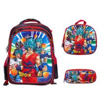 Kit Mochila Infantil Juvenil Dragon Ball Anime Costa Toys 2U