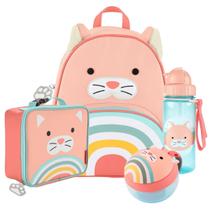 Kit Mochila Infantil Lancheira Porta Snack Garrafinha Zoo Gatinha - Skip Hop Kit Mochila Infantil Lancheira Porta Snack Garrafinha Zoo Gatinha - Skip Hop