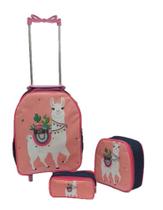 Kit Mochila Infantil Lhama Marinho