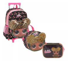 Kit Mochila Infantil Lol Queen Bee 2 Bolsos Rodinhas Tam G Kit Mochila Infantil Lol Queen Bee 2 Bolsos Rodinhas Tam G
