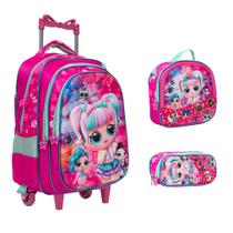 Kit Mochila Infantil LOL Rodinhas Creche Com Lancheira