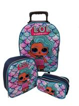 Kit Mochila Infantil LOL Sereia Splash Queen Marinho Kit Mochila Infantil LOL Sereia Splash Queen Marinho