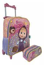 Kit Mochila Infantil Marcha O Urso Aula Menina Escolar Lílas