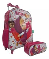 Kit Mochila Infantil Marcha O Urso Aula Menina Escolar