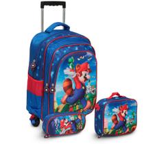 Kit Mochila Infantil Mario Rodinha Lancheira Térmica Kit Mochila Infantil Mario Rodinha Lancheira Térmica