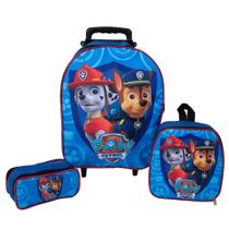 Kit Mochila Infantil Marshall Chase Patrulha Canina Azul