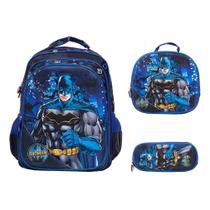 Kit Mochila Infantil Masculina Batman 3D Costas Toys 2U