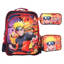 Kit Mochila Infantil Masculina Costas Desenho Anime 3 Pçs Kit Mochila Infantil Masculina Costas Desenho Anime 3 Pçs
