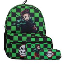 Kit Mochila Infantil Masculina Demon Slayer Costas Juvenil