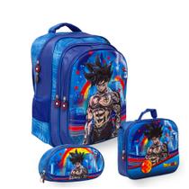 Kit Mochila Infantil Masculina Dragon Ball Lancheira Térmica