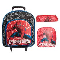Kit Mochila Infantil Masculina Homem Aranha Creche Rodinhas Kit Mochila Infantil Masculina Homem Aranha Creche Rodinhas