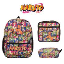 Kit Mochila Infantil Masculina Naruto Juvenil Envio Imediato