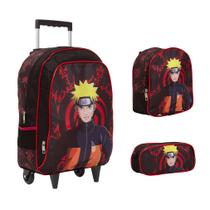 Kit Mochila Infantil Masculina Naruto Rodinha Volta As Aulas