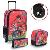 Kit Mochila Infantil Masculina Paw Patrol Rodinha 3 Peças Kit Mochila Infantil Masculina Paw Patrol Rodinha 3 Peças