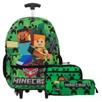 Kit Mochila Infantil Masculina Rodinha Minecraft Juvenil - Toys 2U