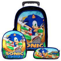 Kit Mochila Infantil Masculina Sonic The Hedgehog Rodinhas