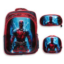 Kit Mochila Infantil Masculina Super Herói Lancheira Estojo Kit Mochila Infantil Masculina Super Herói Lancheira Estojo