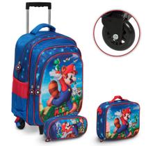 Kit Mochila Infantil Masculina Super Mario Carrinho Creche Kit Mochila Infantil Masculina Super Mario Carrinho Creche