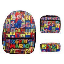 Kit Mochila Infantil Masculina Super Mario Costas Juvenil