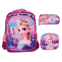 Kit Mochila Infantil Menina Alça Costas Reforçada 3D Grande