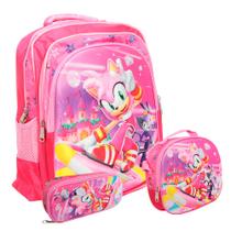 Kit Mochila Infantil Menina De Costas Juvenil Desenho 3D