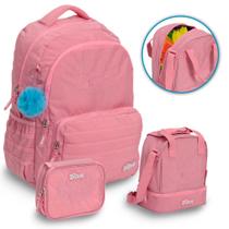 Kit Mochila Infantil Menina Lancheira Térmica Estojo Stitch Kit Mochila Infantil Menina Lancheira Térmica Estojo Stitch